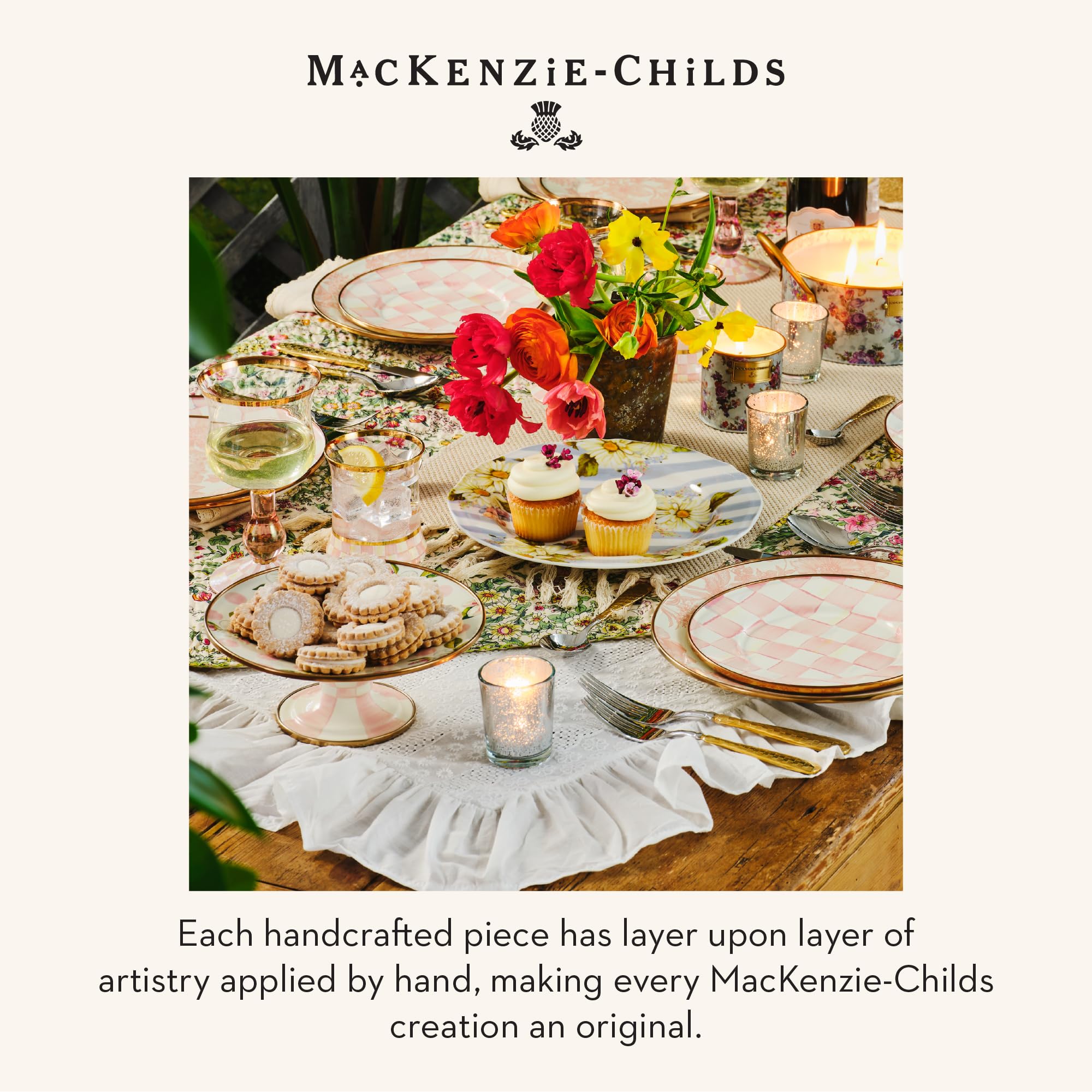 ケーキスタンド 【新品】McKenzie-Childs MACKENZIE-CHILDS Platter Serving Pedestal Enamel 食器